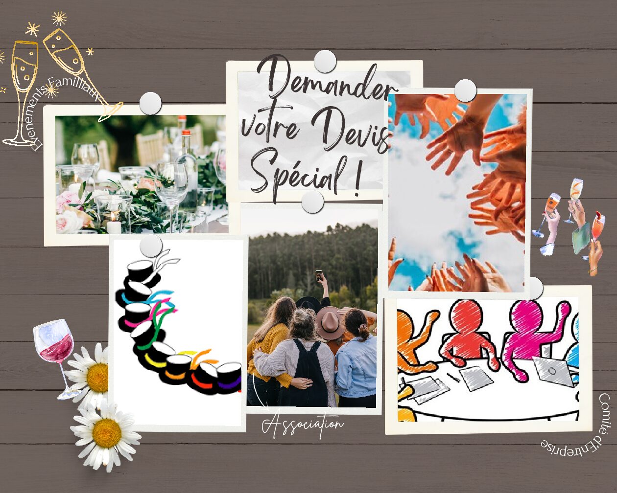 Brown floral vision board photo collage